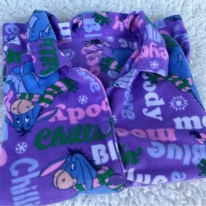 Eeyore Fleece Pajama top cozy long sleeve size large Disney